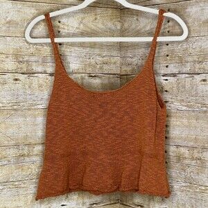 FOREVER 21 CROCHETED RUFFLED BOHO KNIT CONCERT WEAR FESTIVAL WEAR CROP TOP MED